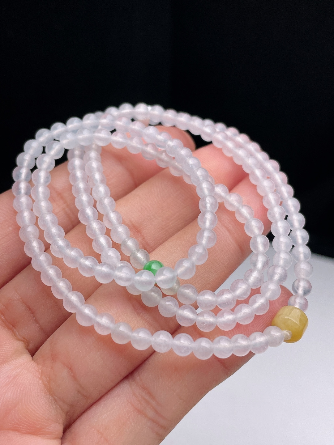 ️ 4mm冰种小米珠项链