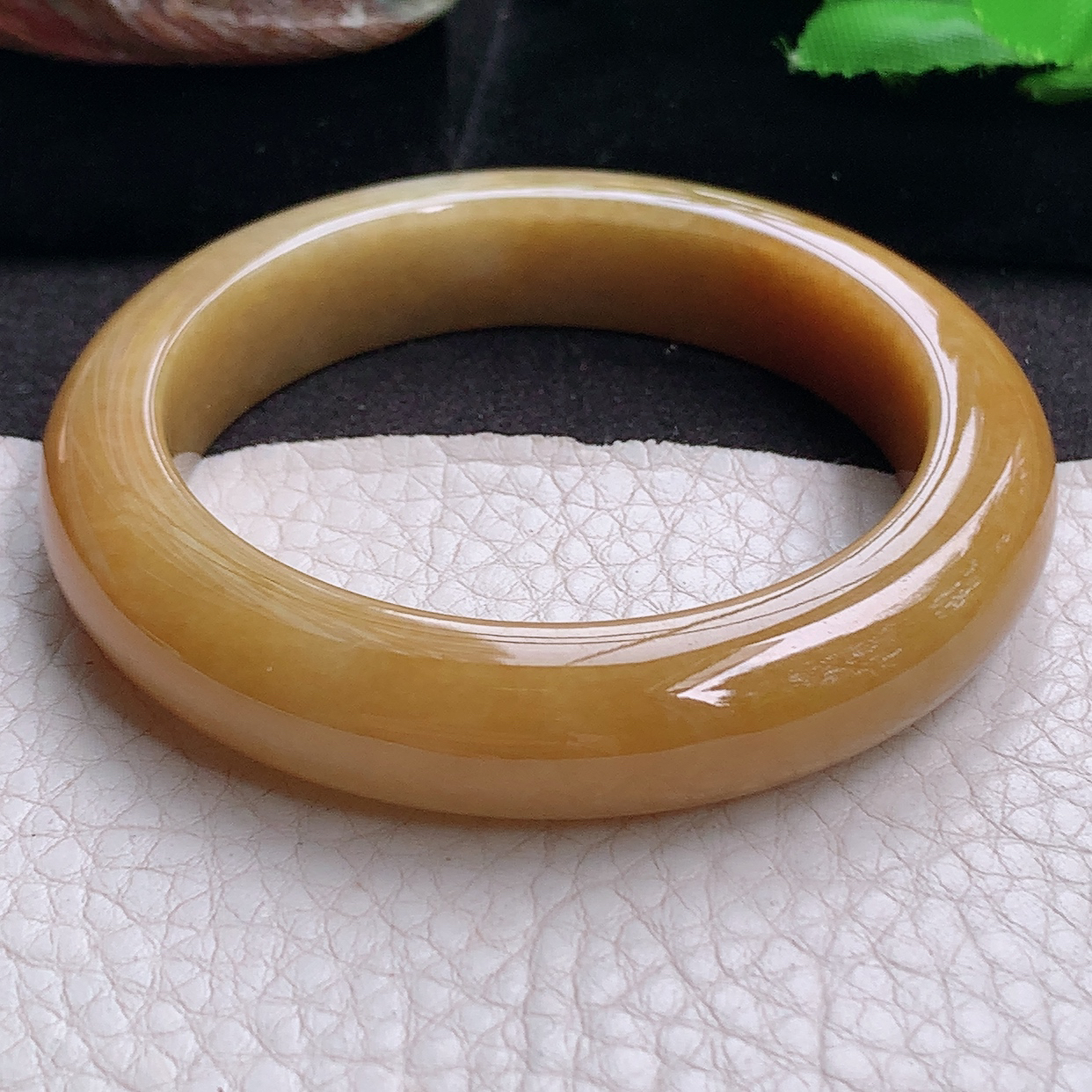 ay小圈口51.5*11.8*9平安镯 缅甸翡翠a货玉手镯黄翡水润正圈玉手环