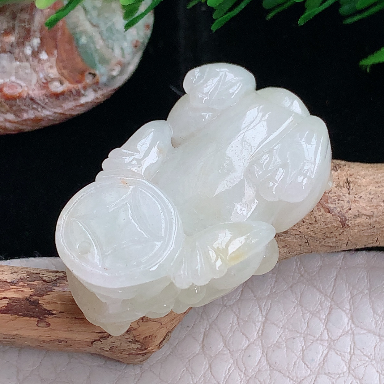 zen实拍35*21*12.6天然缅甸翡翠胶感饱满双彩招财貔貅 玉皮休玉吊坠