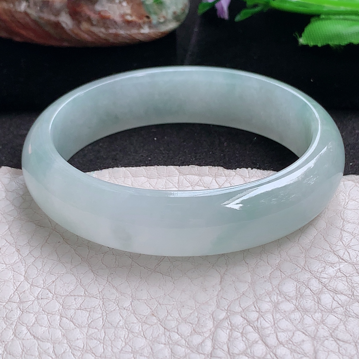 ay小圈口52*48*13.5*7贵妃镯 缅甸翡翠a货玉手镯冰纯蛋形玉手环