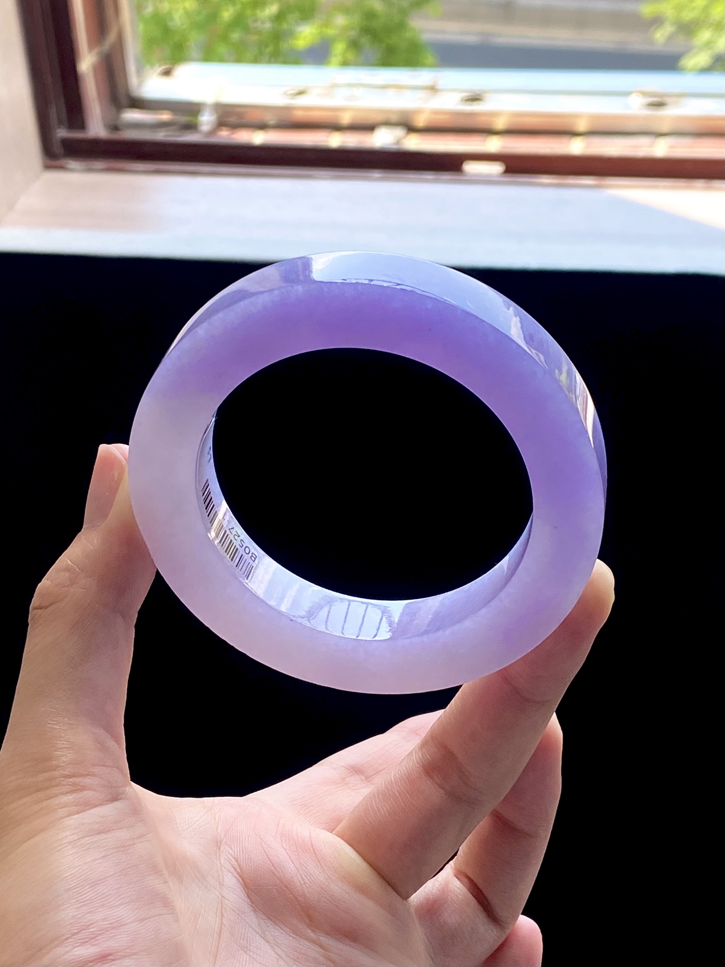大圈口冰紫满紫镯胚 B0527-1 ⭕️80-57-12.3-11.5 可做57～64正圈