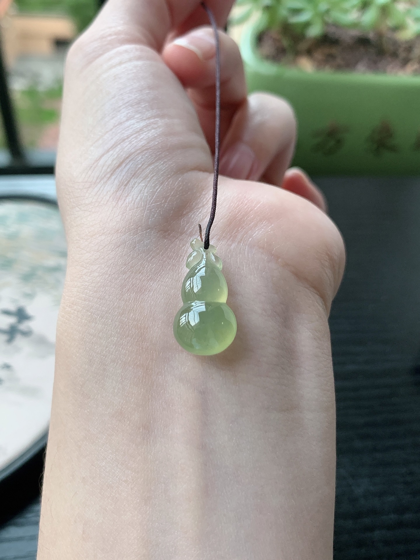 老坑冰种胶感冰黄翡葫芦吊坠 裸石尺寸:21.6-11-7mm