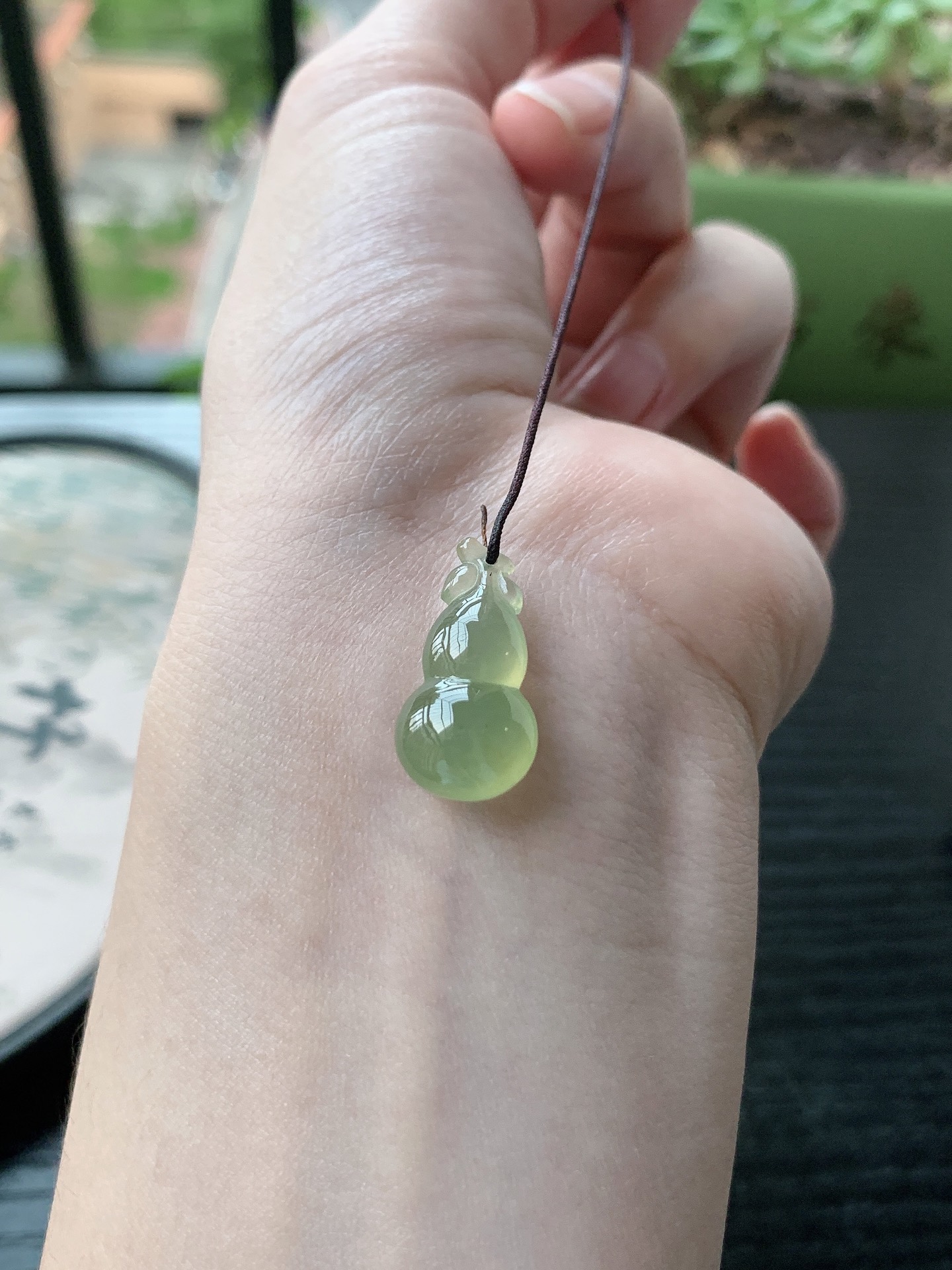 老坑冰种胶感冰黄翡葫芦吊坠 裸石尺寸:21.6-11-7mm
