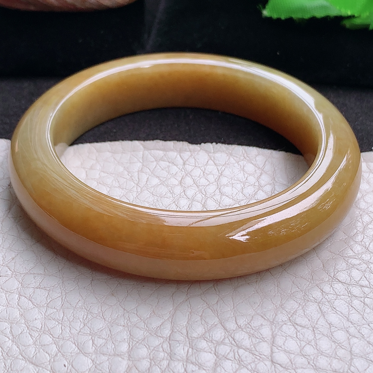 ay小圈口51.5*11.8*9平安镯 缅甸翡翠a货玉手镯黄翡水润正圈玉手环