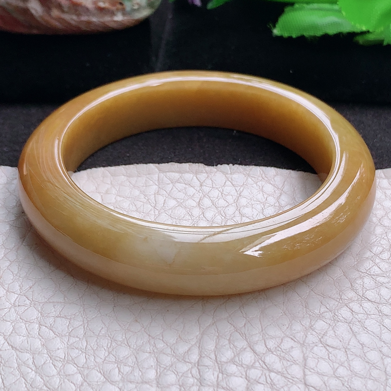 ay小圈口51.5*11.8*9平安镯 缅甸翡翠a货玉手镯黄翡水润正圈玉手环