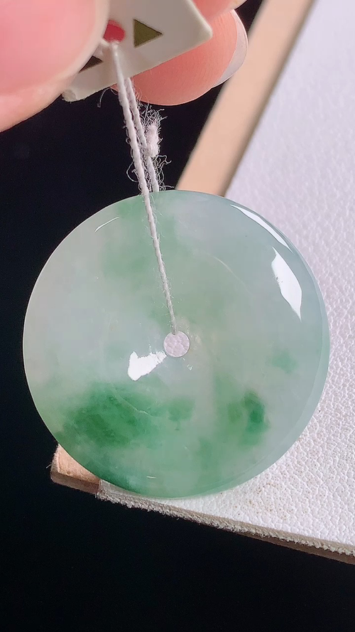 冰飘花平安扣，无裂，尺寸: 26.8-4.5mm
