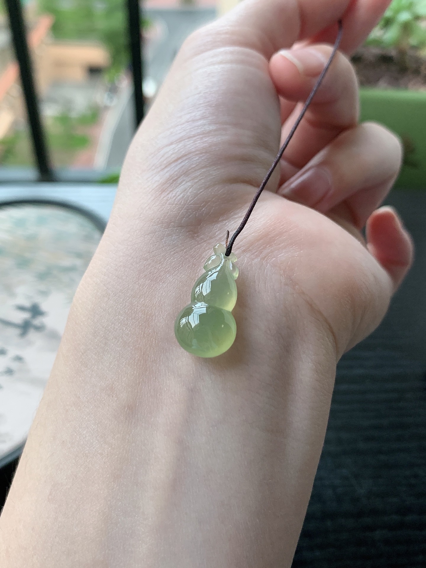 老坑冰种胶感冰黄翡葫芦吊坠 裸石尺寸:21.6-11-7mm
