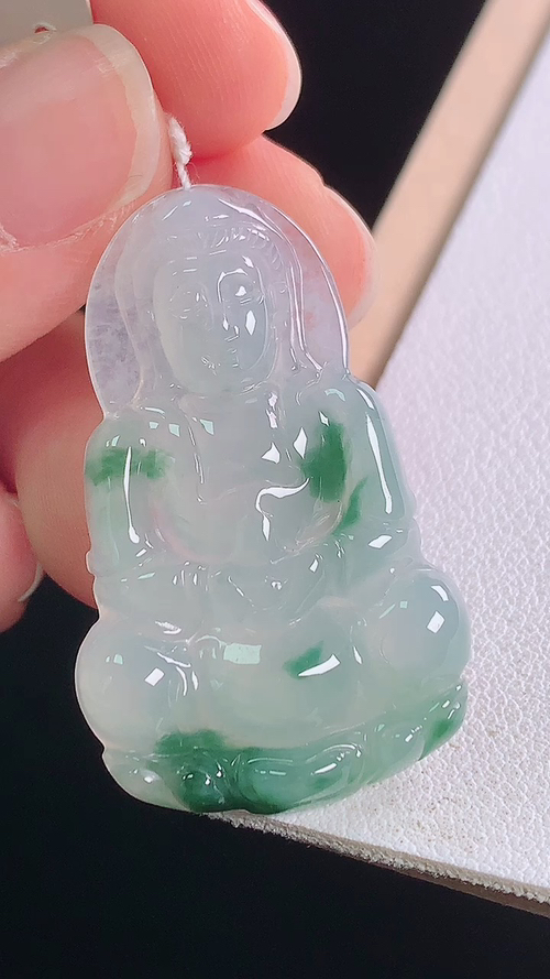 ️冰飘花观音，无裂，尺寸:37.8-23.6-4.7mm 15