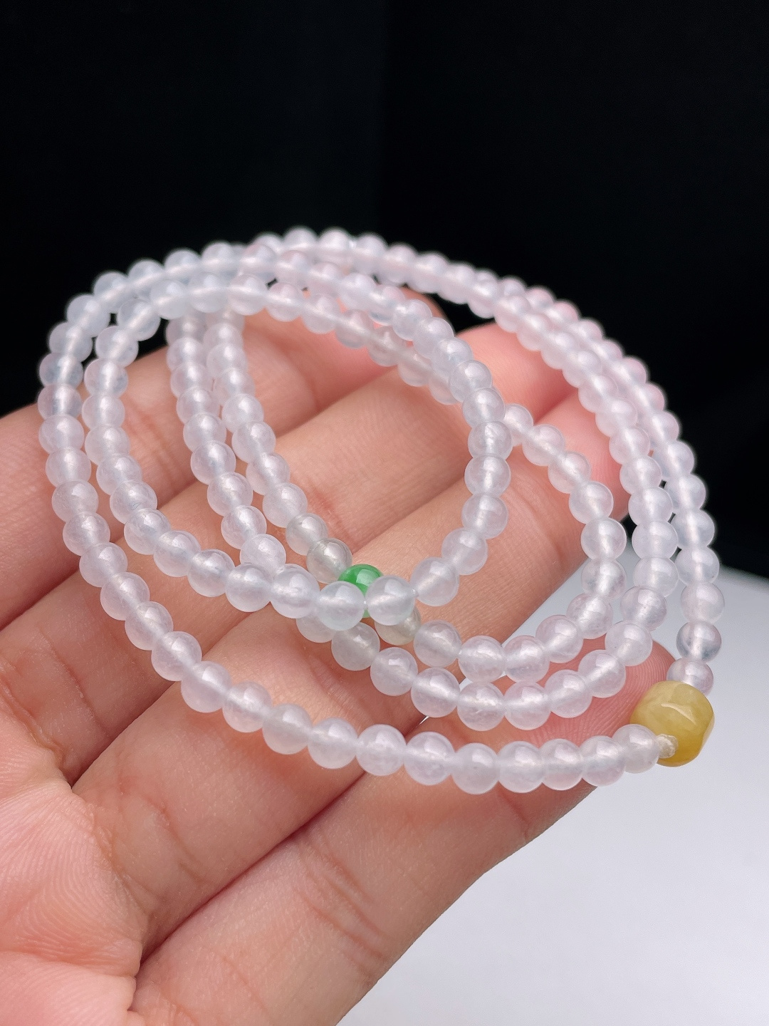 ️ 4mm冰种小米珠项链