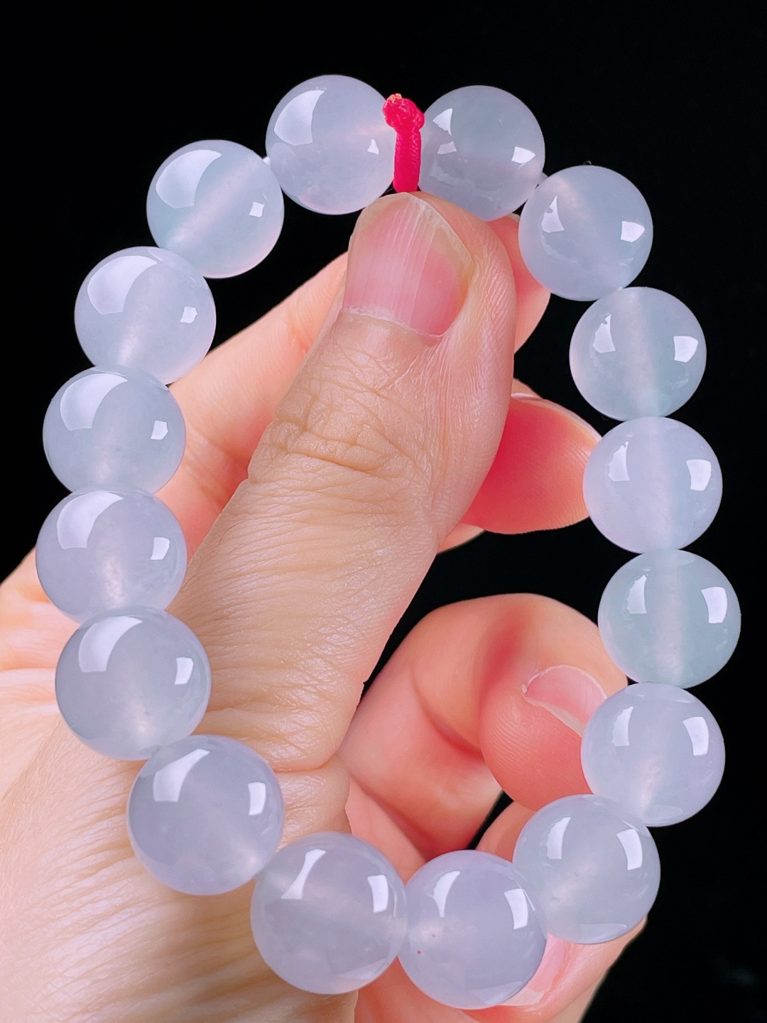 ️冰种手串，老种起光，细底通透，尺寸：12.7mm0529