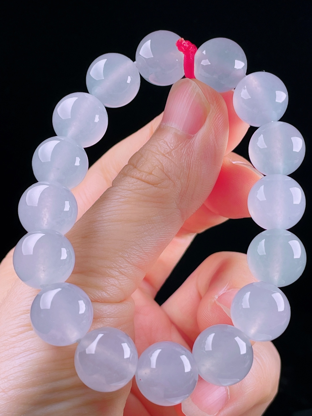 ️冰种手串，老种起光，细底通透，尺寸：12.7mm0529