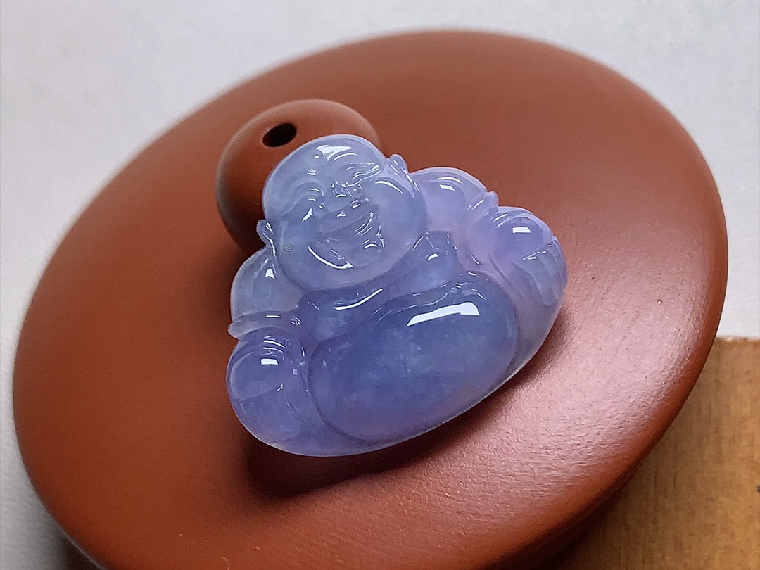 佛公 紫色浓郁迷人，底子冰透，尺寸20.6*24*5