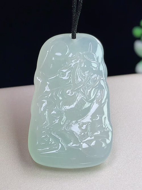 冰种马牌，马上有钱，无裂，尺寸30.2-18-4.0mm，w29yaf