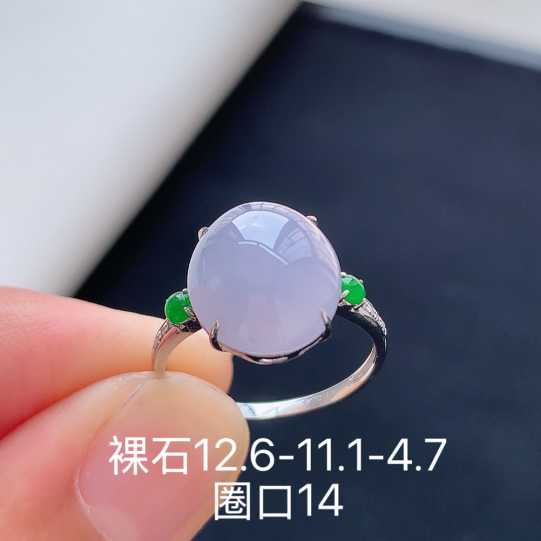 冰紫女戒 紫味浓郁，饱满底子细腻，品相喜悦，佩戴优雅气质 货号25527，12.6-11.1-4.7