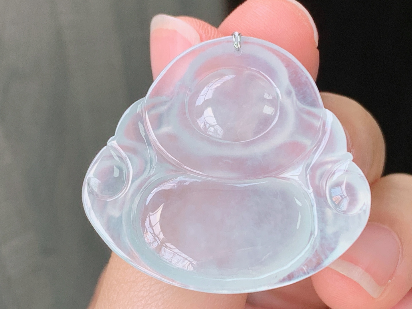 佛公 种水，冰透起光，无裂 尺寸:31.8-34.2-5.5mm Z 25