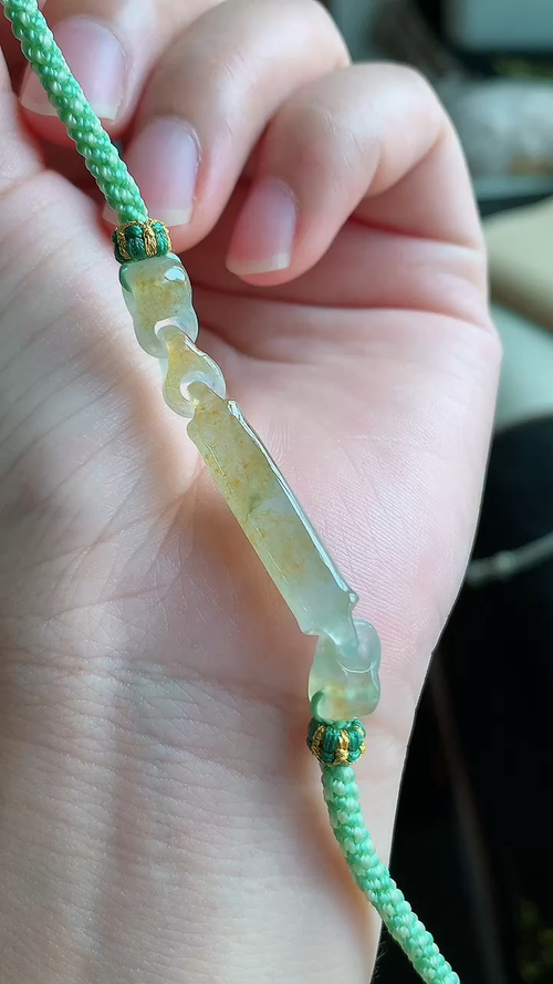 ️翡翠精品，圆柱手链，冰种，黄翡，尺寸50-7 aa528