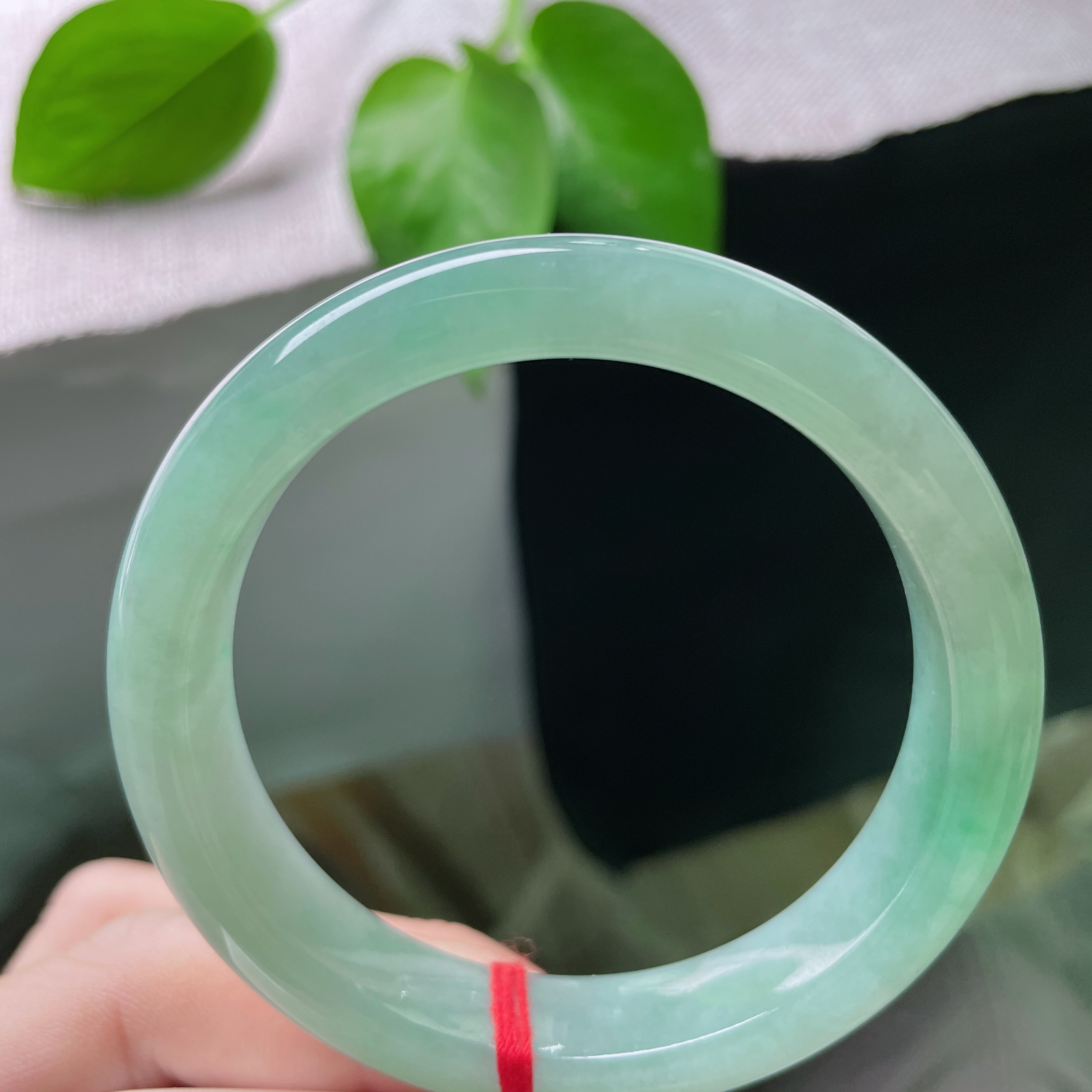 特惠活动#56/12.3/8.2，绿底正圈，水润细腻，种老，上手是触得到的柔滑，贴肤不凉，久戴愈润。