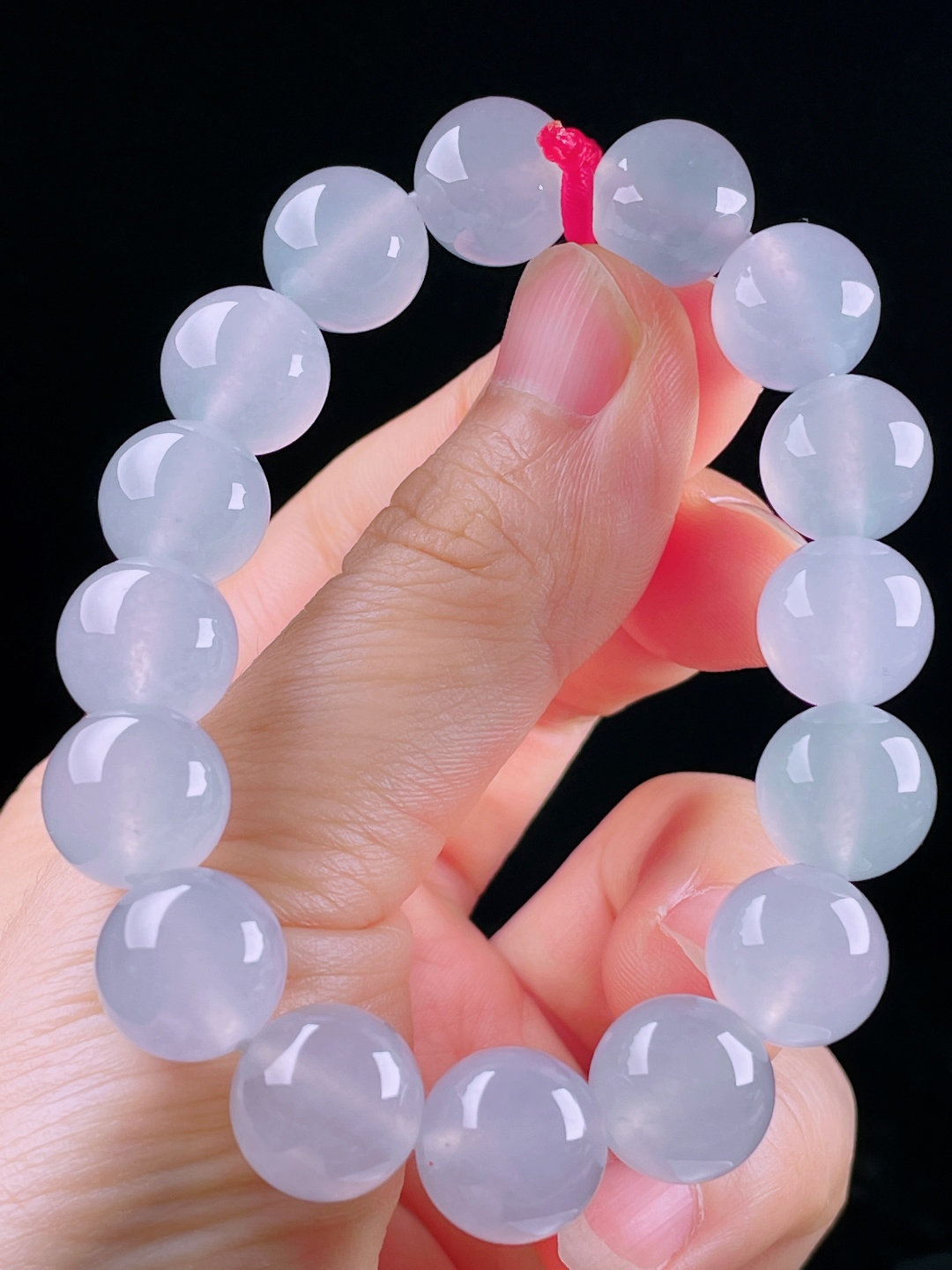 ️冰种手串，老种起光，细底通透，尺寸：12.7mm0529