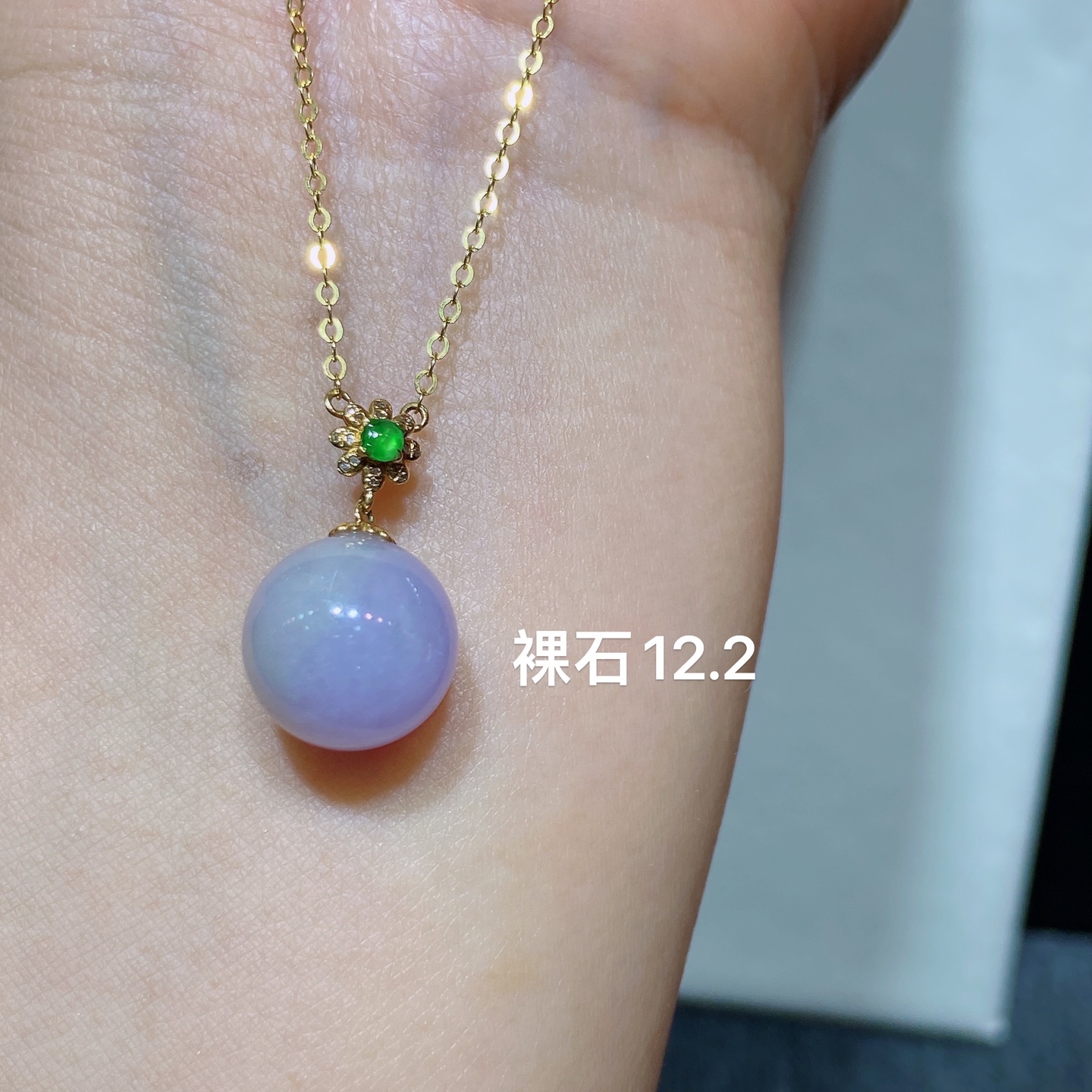 珠子锁骨链 ，18k金镶嵌 超值性比，12.2