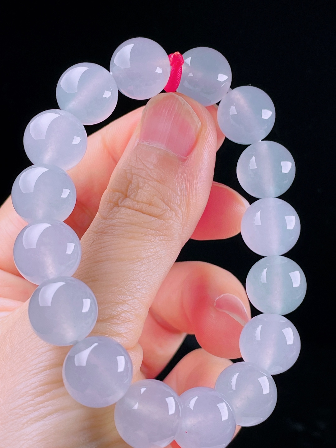 ️冰种手串，老种起光，细底通透，尺寸：12.7mm0529