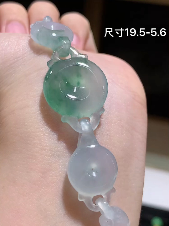 冰飘花锁链 老坑冰透 种老水足 水润光泽 性比高 , 尺寸看图