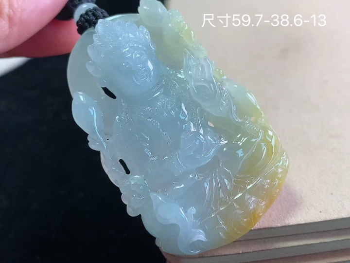 冰飘黄观音 老坑冰透 种老水足 水润光泽 性比高 无裂, 尺寸看图