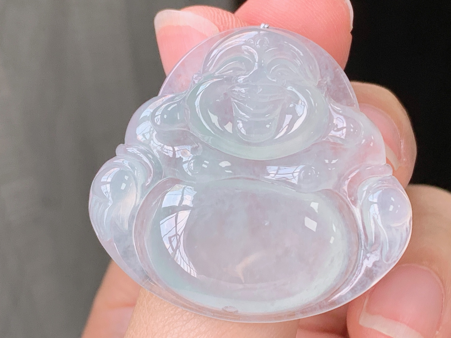 佛公 种水，晶莹剔透，无裂 尺寸:31.3-33.5-5.1mm Z 25