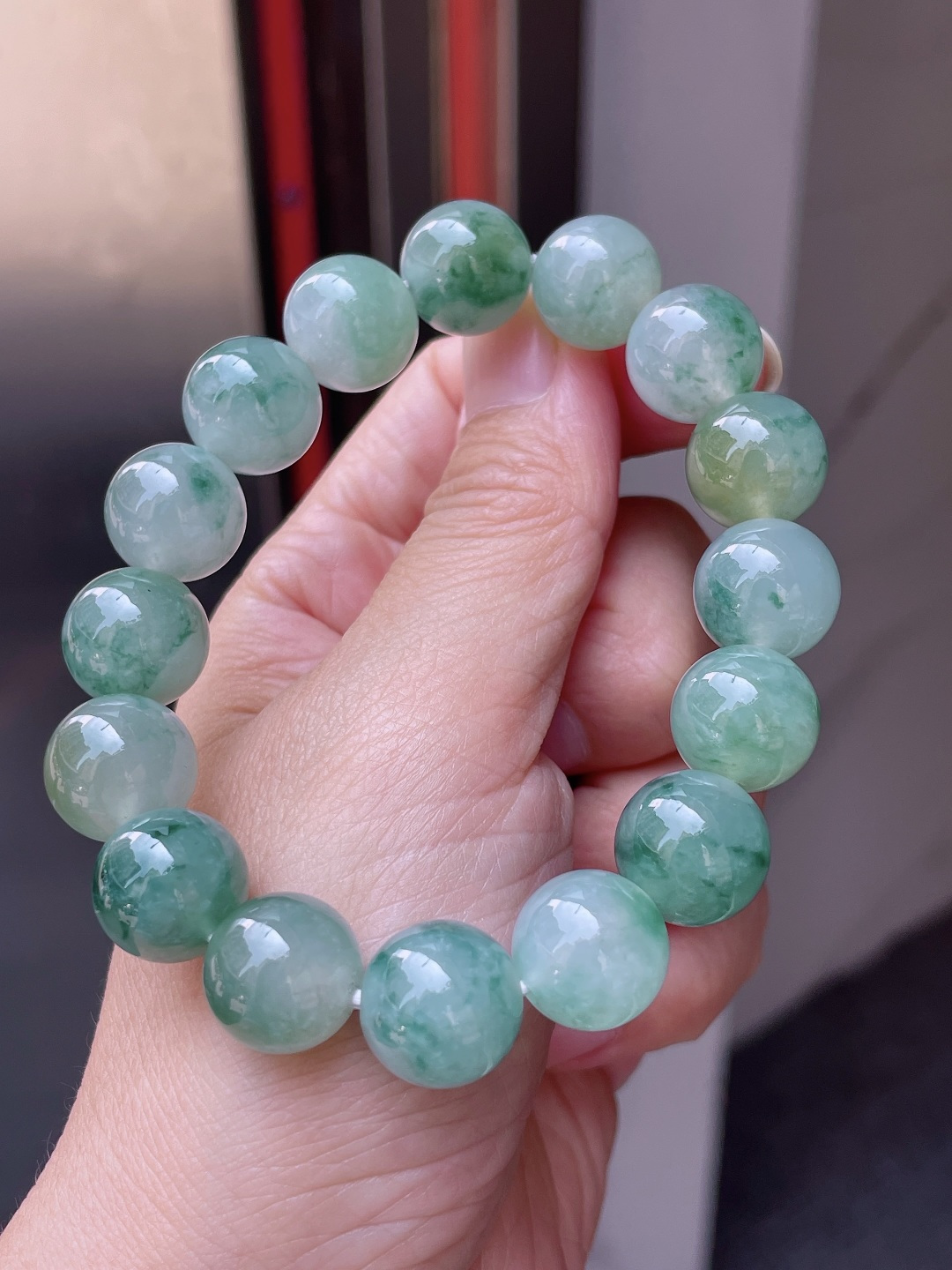️ 冰飘花手串 飘花灵动，珠圆玉润 尺寸：13