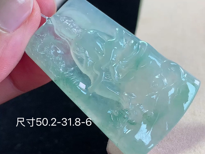 冰飘花观音 老坑冰透 种老水足 水润光泽 性比高 无裂 尺寸看图