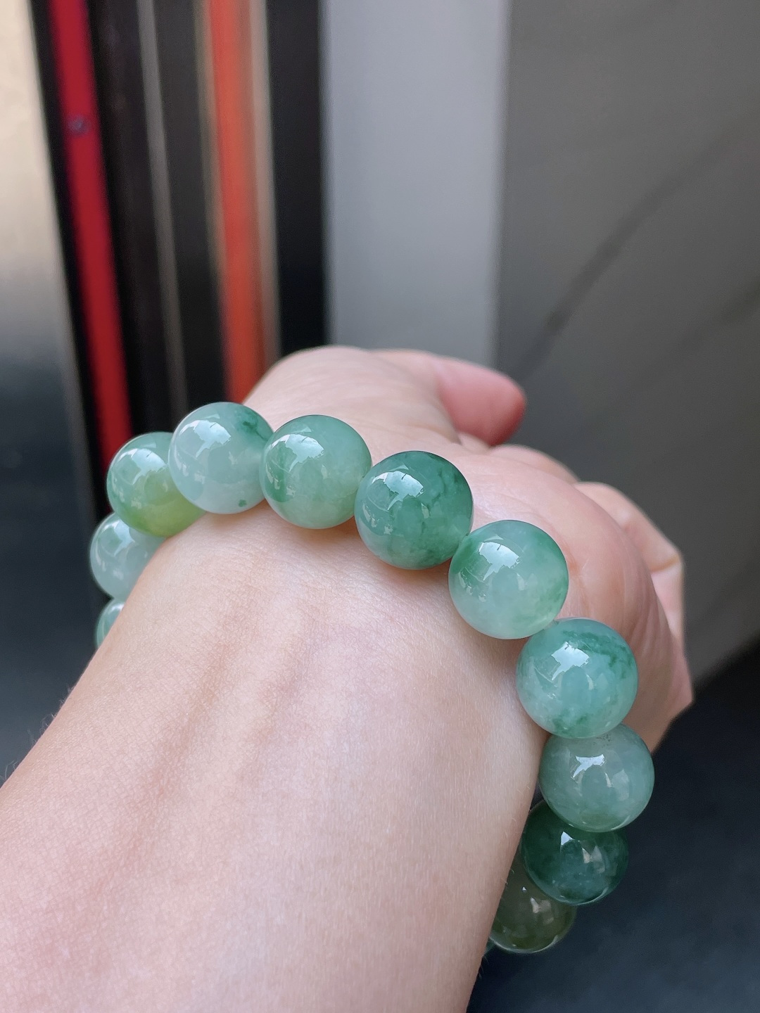 ️ 冰飘花手串 飘花灵动，珠圆玉润 尺寸：13