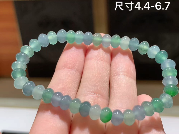 三彩手串  尺寸，4.4-6.7