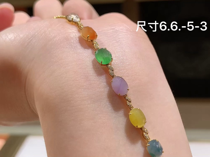 多彩手链  尺寸，6.6-5-3