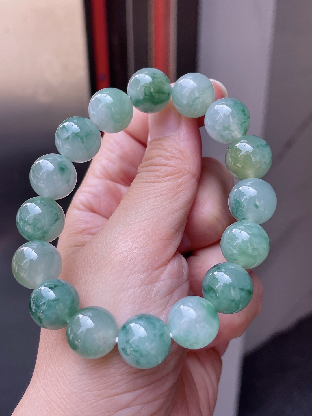 ️ 冰飘花手串 飘花灵动，珠圆玉润 尺寸：13