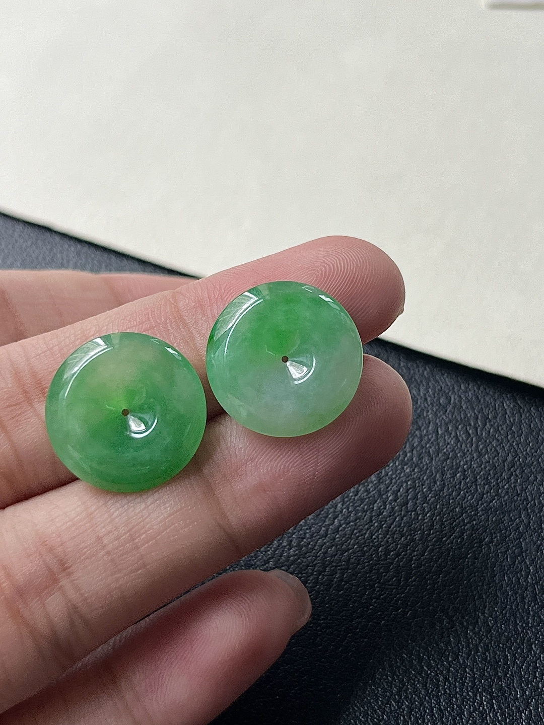 ️【平安扣一对】飘花灵动，种老细腻形体佳尺寸：15.9*4，15.9*3.9,asd1530