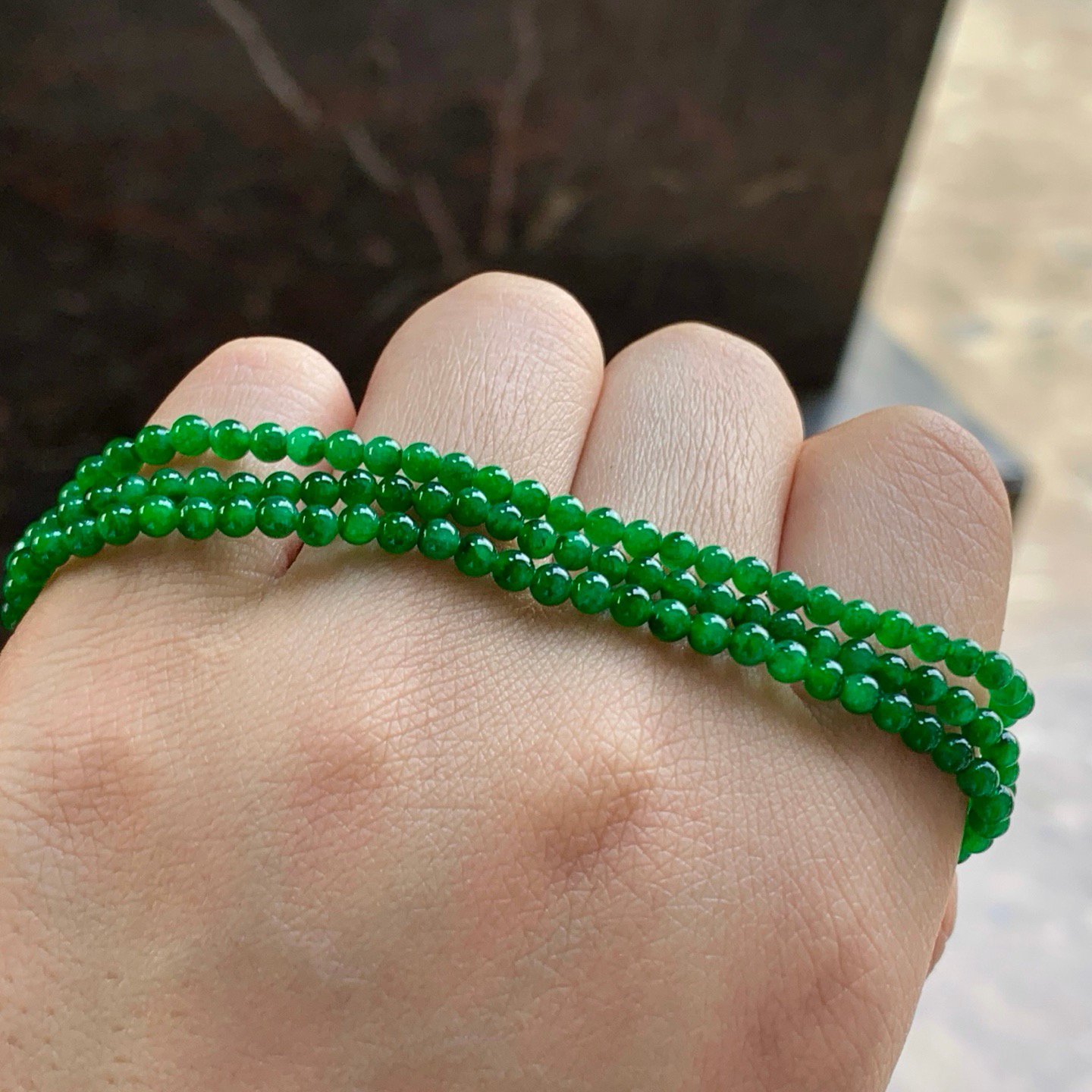 辣绿色珠链^_^鲜艳 浓郁