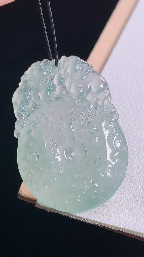 ️冰种仿古平安扣无裂,尺寸:35.7-25-4.9mm