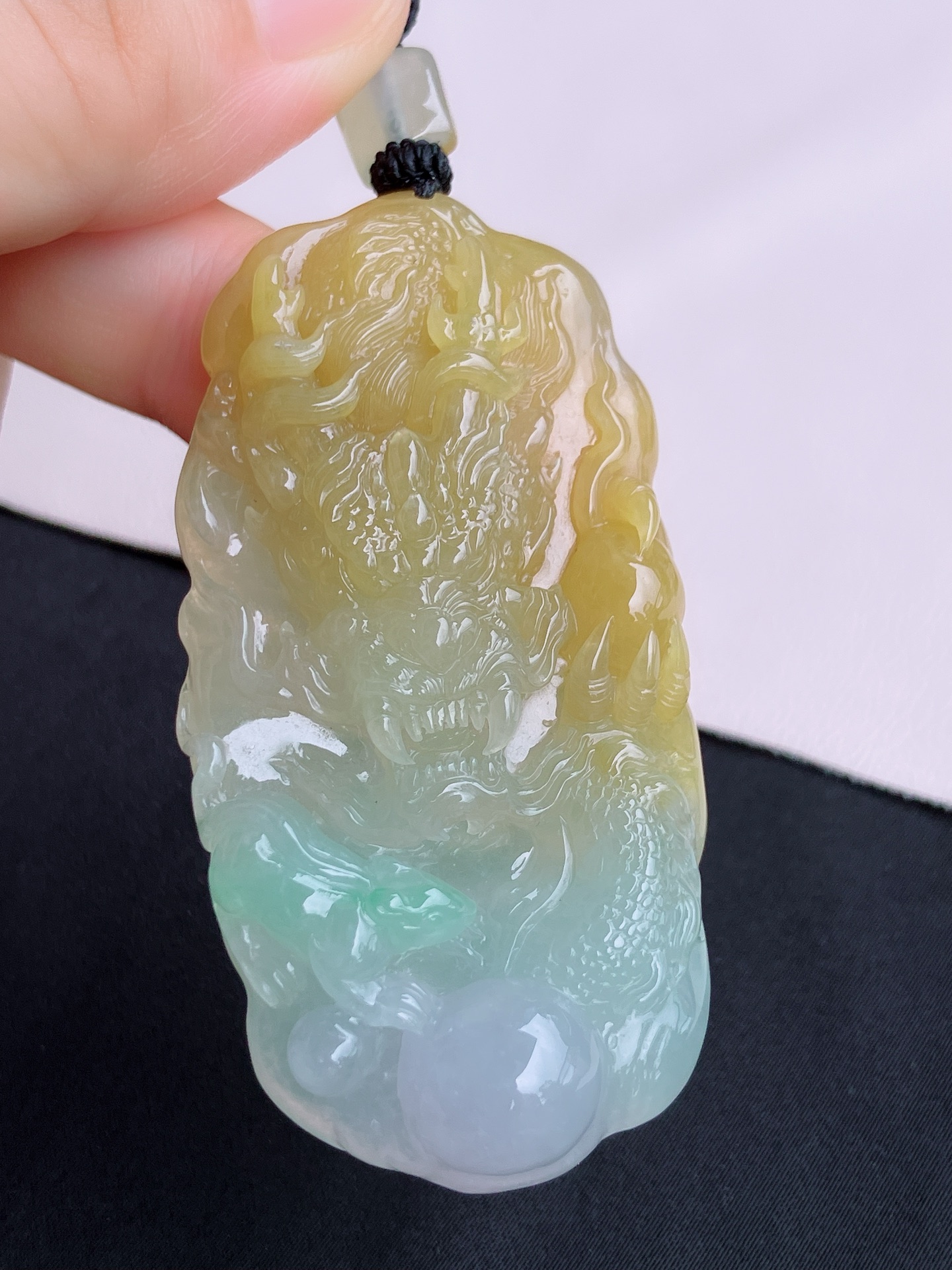 双彩望子成龙，晶莹剔透，尺寸64.5/38/11/自然光实拍