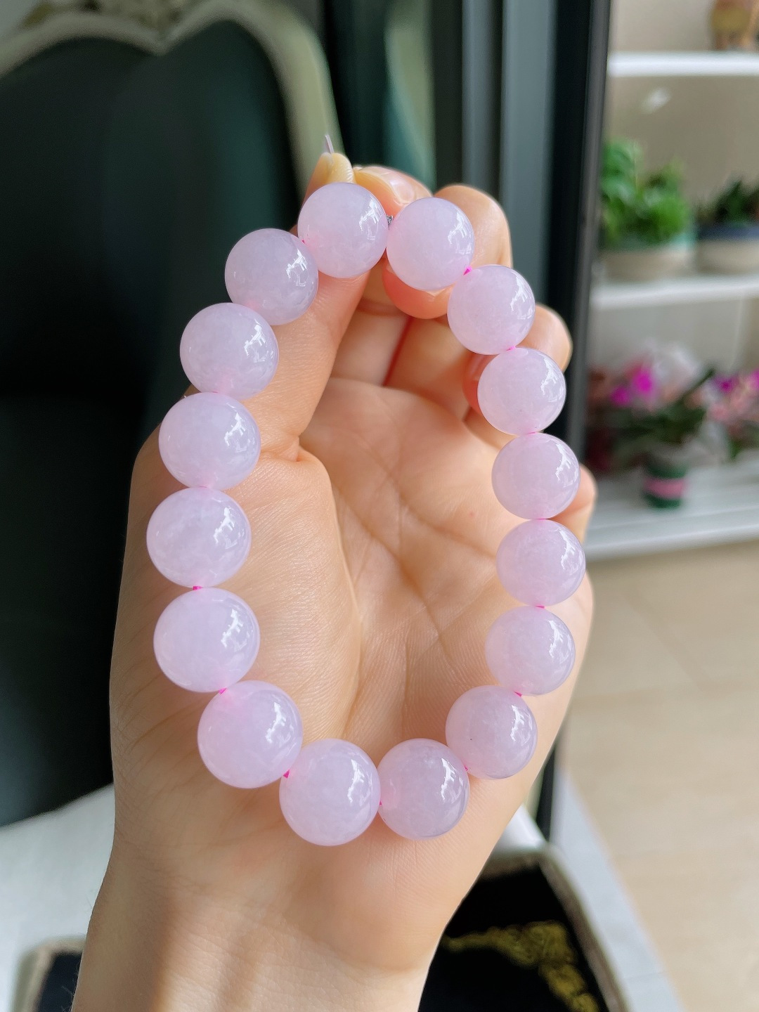 ️，缅甸天然翡翠A货，冰手串，尺寸：12.8mm。【编4116】