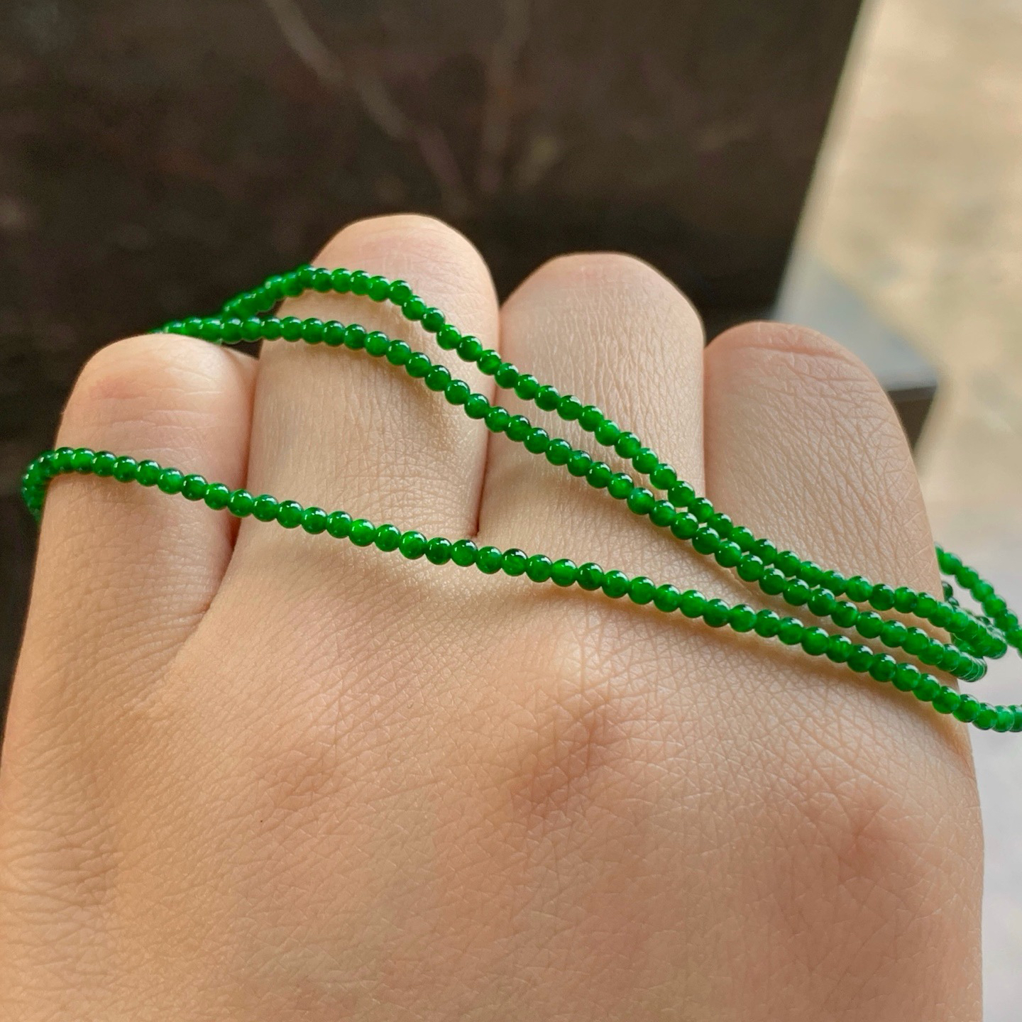 辣绿色珠链^_^鲜艳