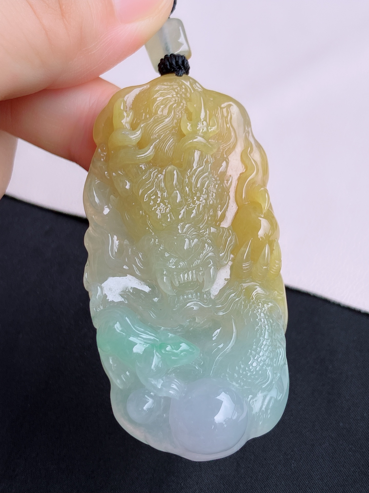 双彩望子成龙，晶莹剔透，尺寸64.5/38/11/自然光实拍