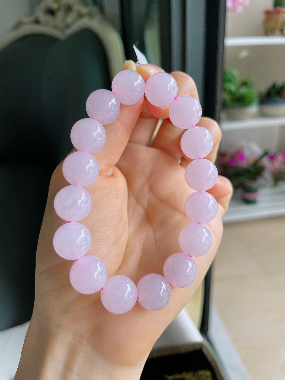 ️，缅甸天然翡翠A货，冰手串，尺寸：12.8mm。【编4116】