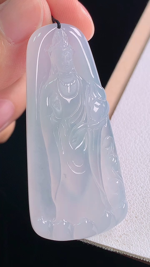 冰种大势至菩萨 无裂 尺寸:49.1-23.1-5.4mm 28