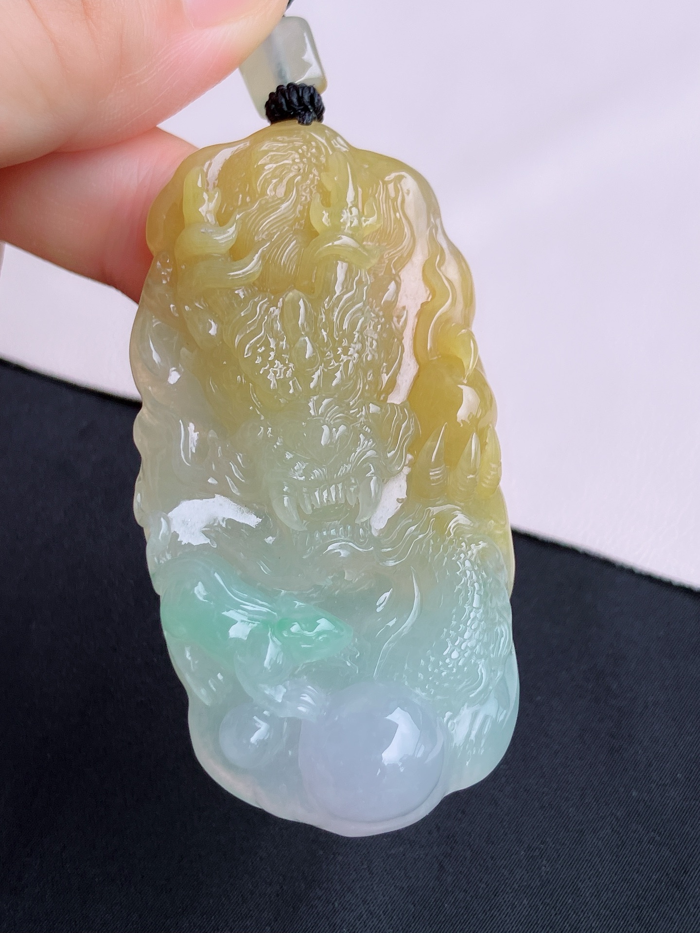 双彩望子成龙，晶莹剔透，尺寸64.5/38/11/自然光实拍