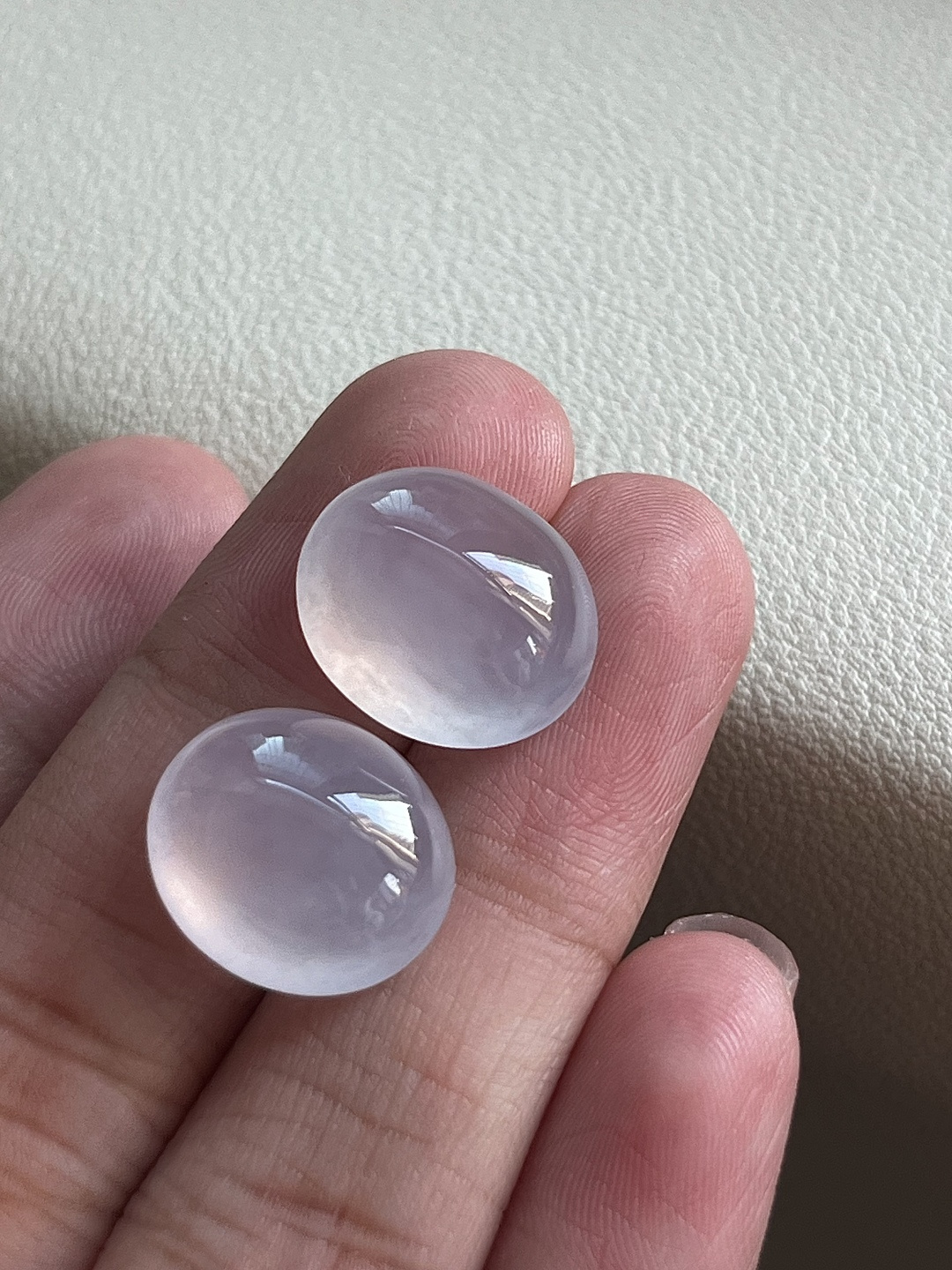 ️【蛋面一对】冰润水透，种老细腻起荧尺寸：14.8*12.5*6.6，14.7*12.8*6.3,asd1530
