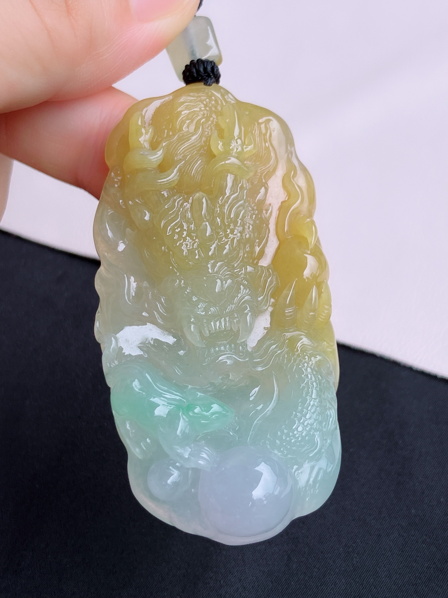 双彩望子成龙，晶莹剔透，尺寸64.5/38/11/自然光实拍
