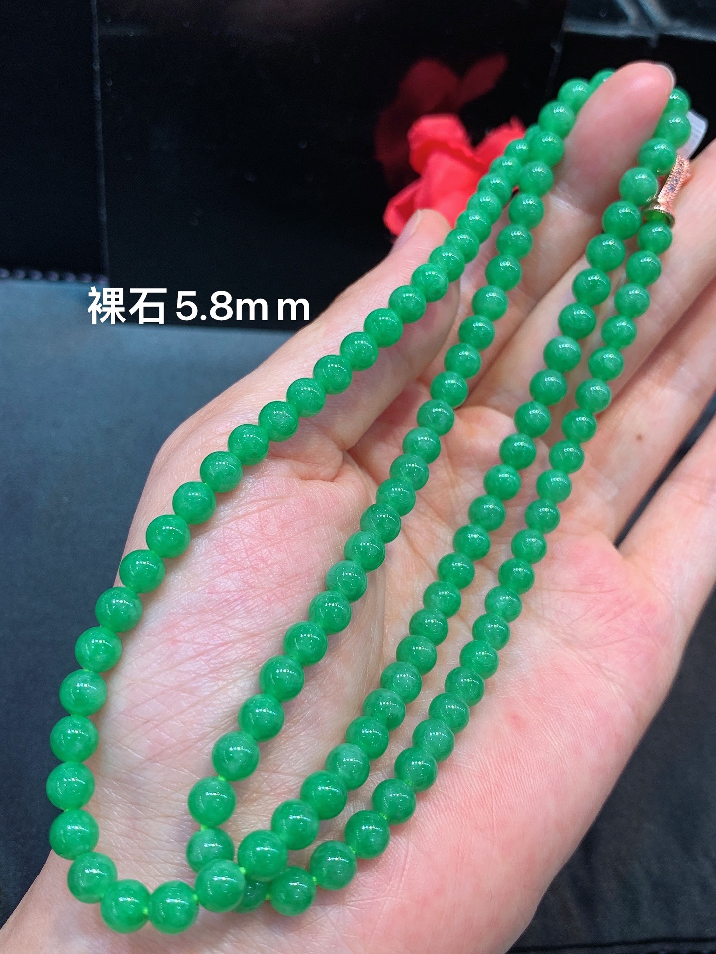阳绿小米珠珠链 随手拍 实物更美，5.8