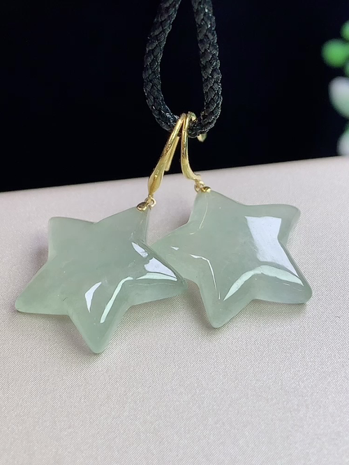 18k金镶星星耳环，无裂，尺寸15.6-15.7-4.1mm，w30fgd