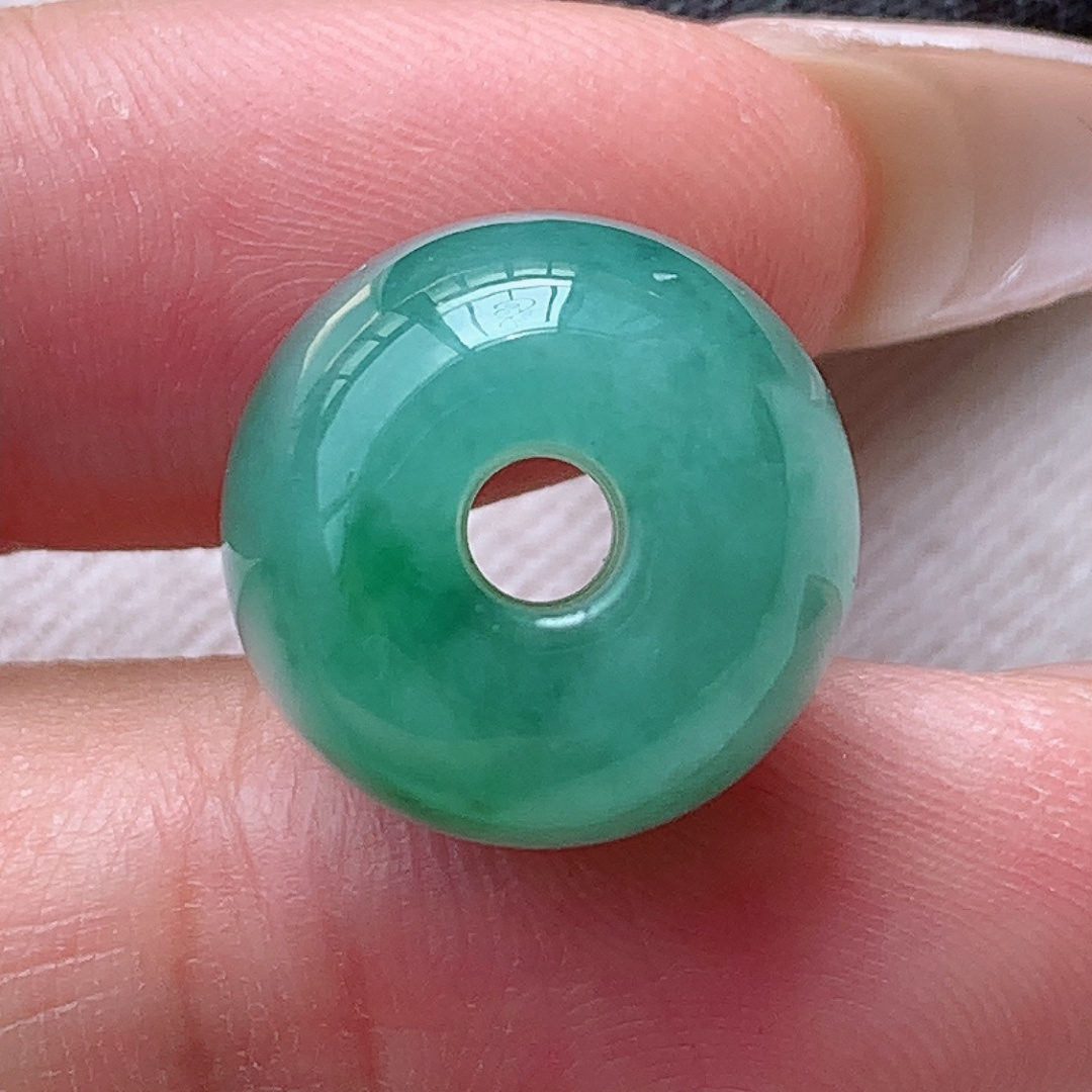 冰飘花路路通挂件, 水润，花色灵动，佩戴简单大方，12.6-15