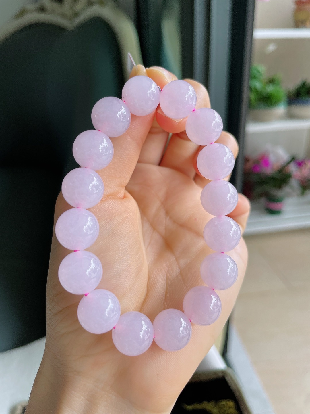 ️，缅甸天然翡翠A货，冰手串，尺寸：12.8mm。【编4116】