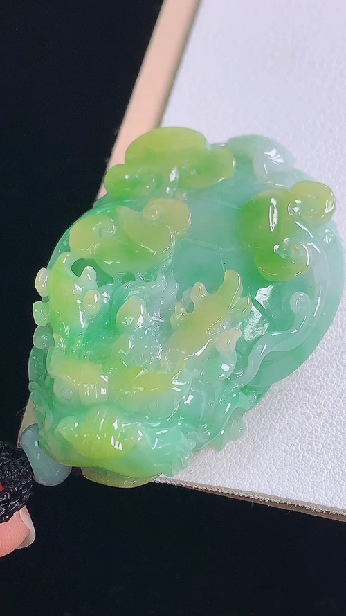 黄家加绿龙龟 无裂, 尺寸:52.4-32.2-15.1mm 26